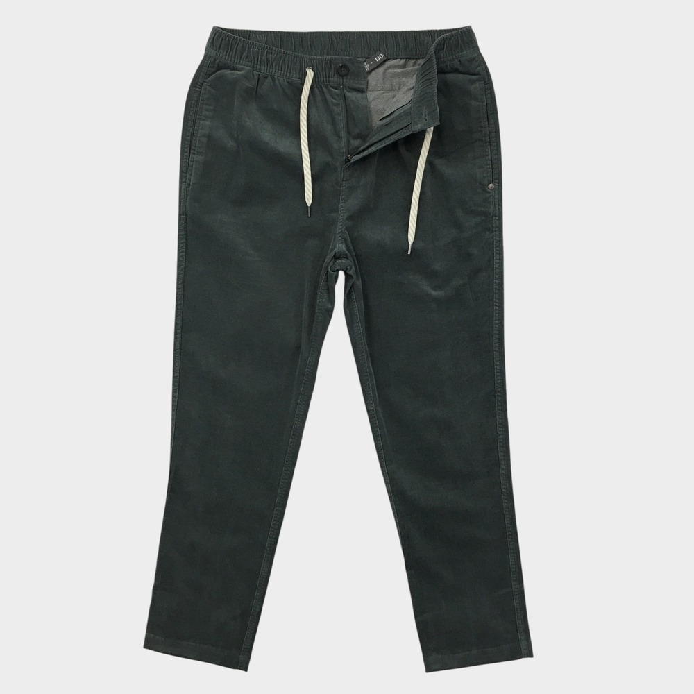 Vuori Mens Optimist Corduroy Jogger Pants Forest Green Elastic Waist Size L V440